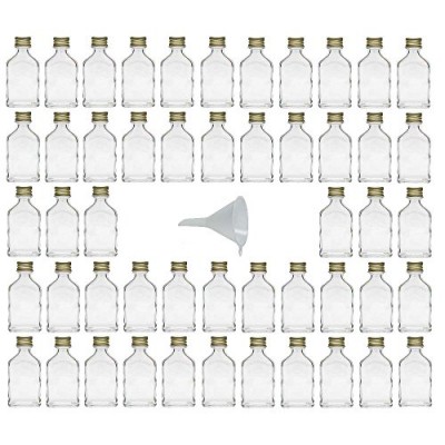 Viva Haushaltswaren Lot de 20 ml pour 50 Mini bouteilles en verre avec bouchons à vis pour entonnoir Diamètre 5 cm - B00TDNRK30